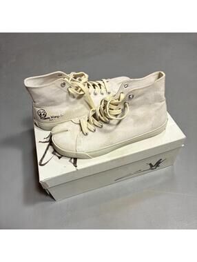 Maison Margiela Painted Off-White Cloth Tabi High-Top Sneakers Sz. 40 (10 US)